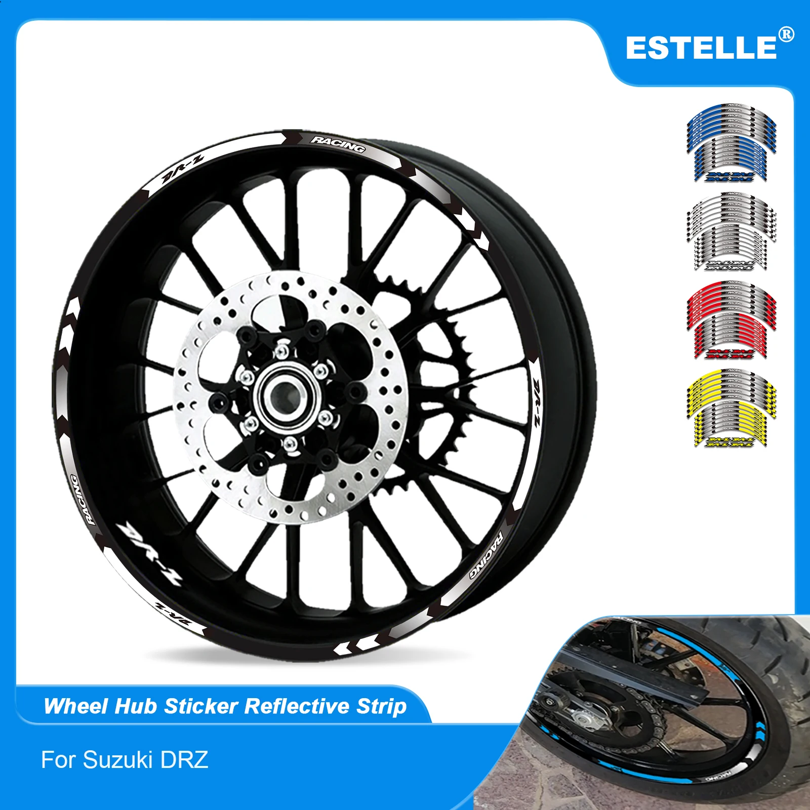 Motorcycle Racing Accessories Wheel Tire Rim Decoration Adhesive Reflective Decal Sticker OR SUZUKI DRZ DR-Z 400 400S 400E
Motorcycle Racing Accessories Wheel Tire Rim Decoration Adhesive Reflective Decal Sticker OR SUZUKI DRZ DR-Z 400 400S 400E