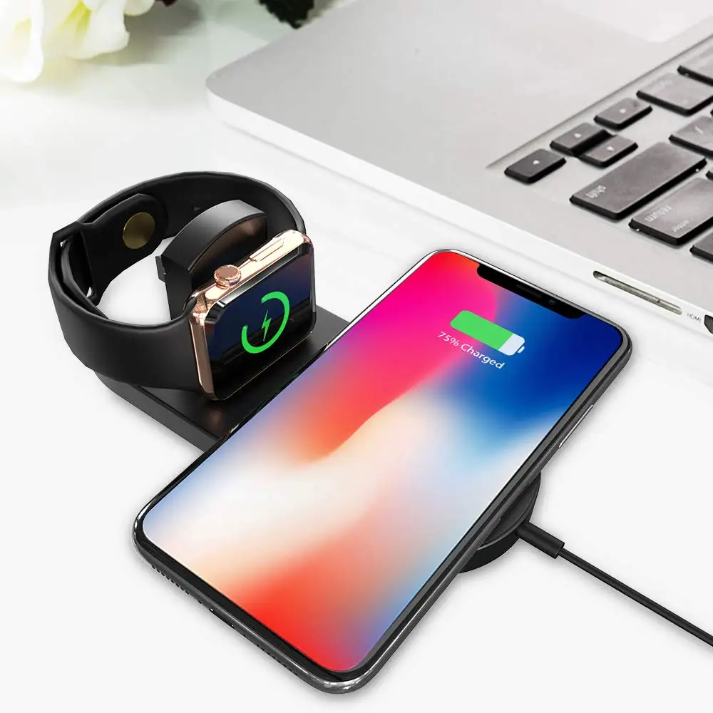 Беспроводное зарядное устройство 2 в 1 для iPhone 8/8plus/X, Apple Watch 1/2/3, USB, 10 Вт, быстрое зарядное устройство для Samsung, Iphone
Беспроводное зарядное устройство 2 в 1 для iPhone 8/8plus/X, Apple Watch 1/2/3, USB, 10 Вт, быстрое зарядное устройство для Samsung, Iphone