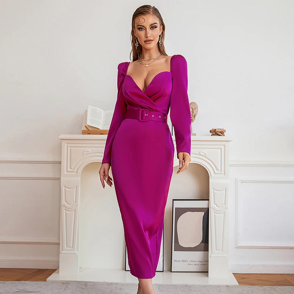 Pink Color Belt Elegant Women Fashion Dress Sexy Puff Shoulder Clothes Club Celebrity Party Evening Sheath Dress
Pink Color Belt Elegant Women Fashion Dress Sexy Puff Shoulder Clothes Club Celebrity Party Evening Sheath Dress