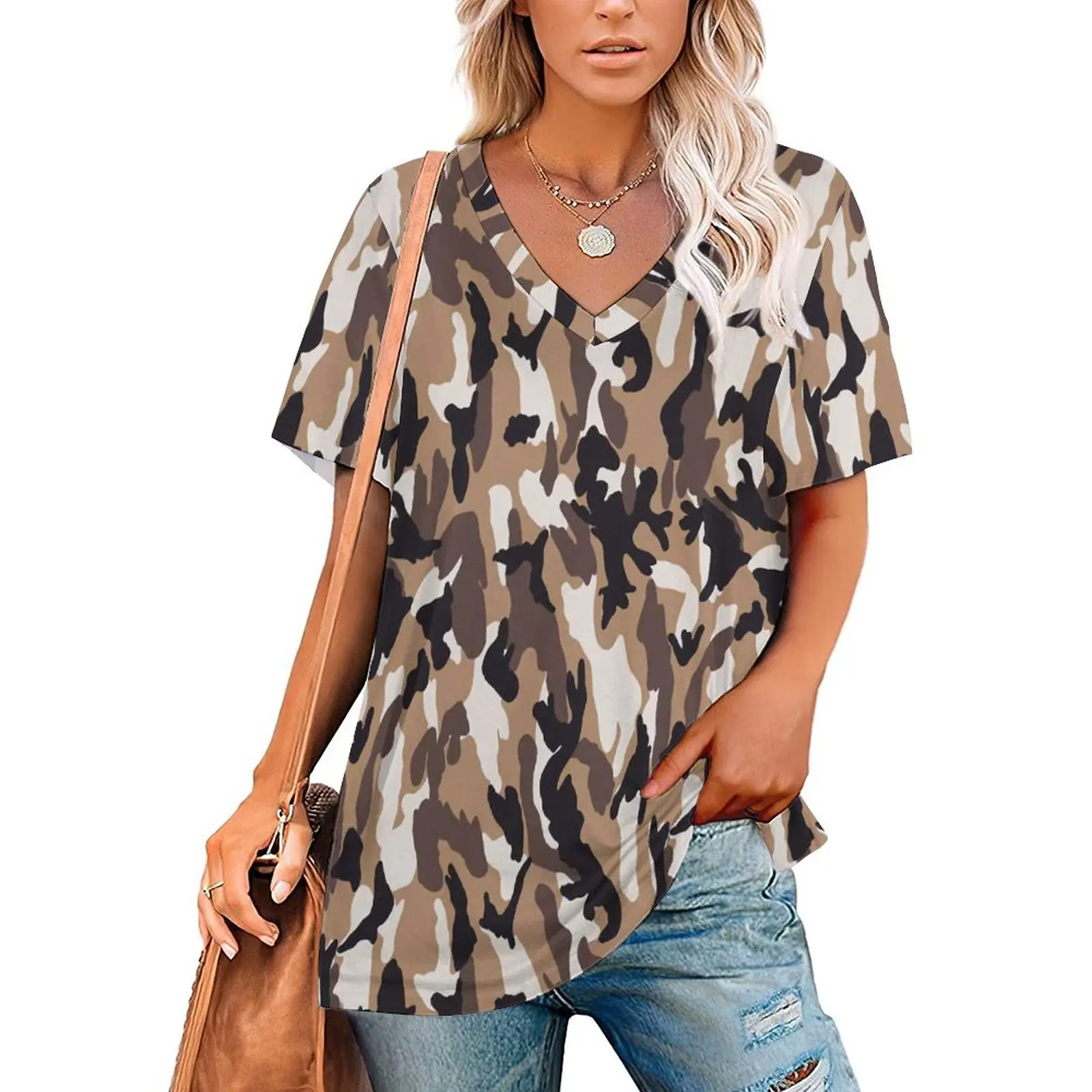 Camo Print T-Shirt Military Black Brown Camouflage Trendy T Shirts V Neck Graphic Tops Street Fashion Top Tees Big Size 3XL 4XL
Camo Print T-Shirt Military Black Brown Camouflage Trendy T Shirts V Neck Graphic Tops Street Fashion Top Tees Big Size 3XL 4XL