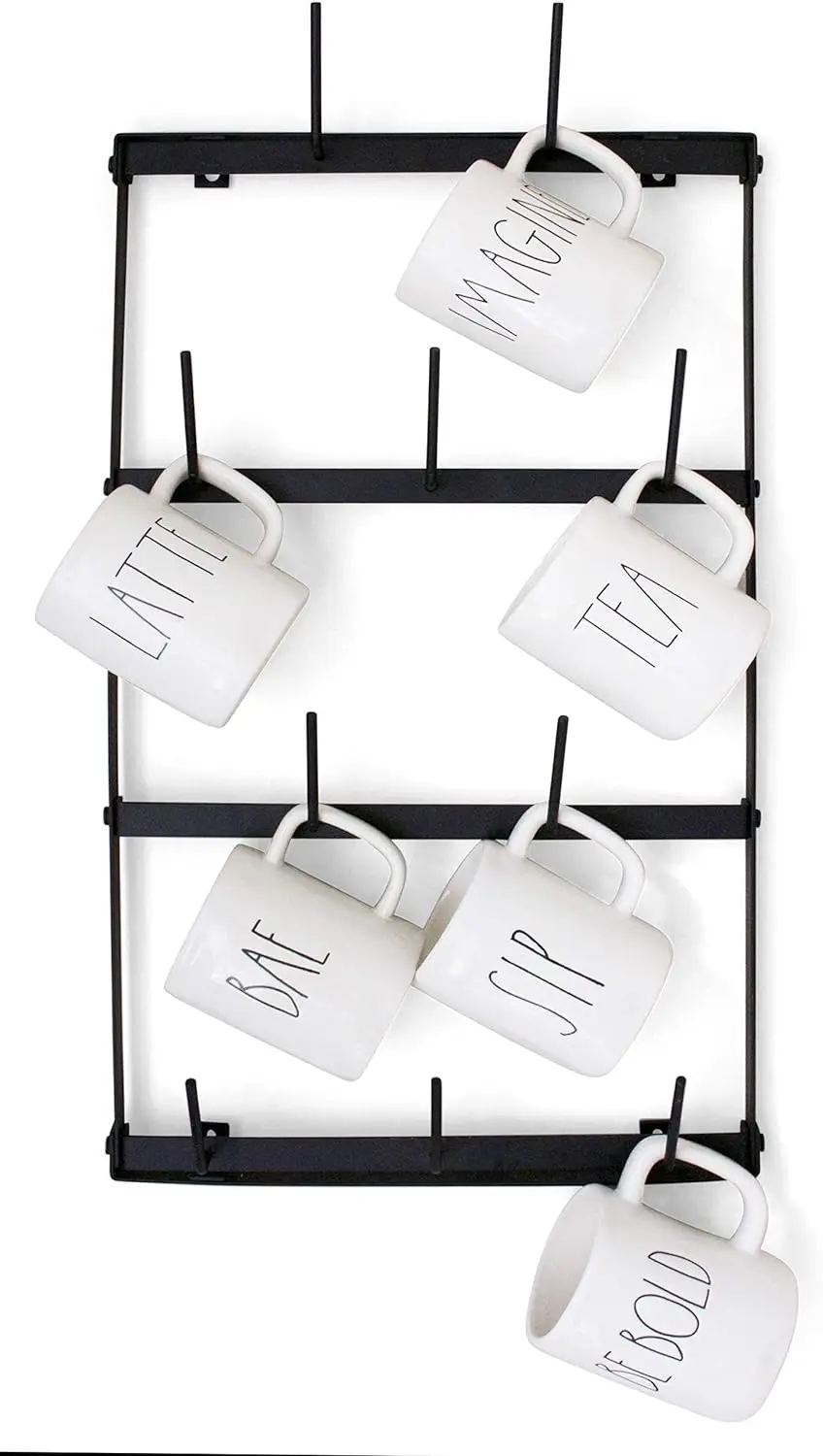 Coffee Mug - 4 Row Metal Mounted Storage Display Organizer for Coffee Mugs, Tea Cups, Mason Jars, and More. Dachsund Cafe Lebr
Coffee Mug - 4 Row Metal Mounted Storage Display Organizer for Coffee Mugs, Tea Cups, Mason Jars, and More. Dachsund Cafe Lebr