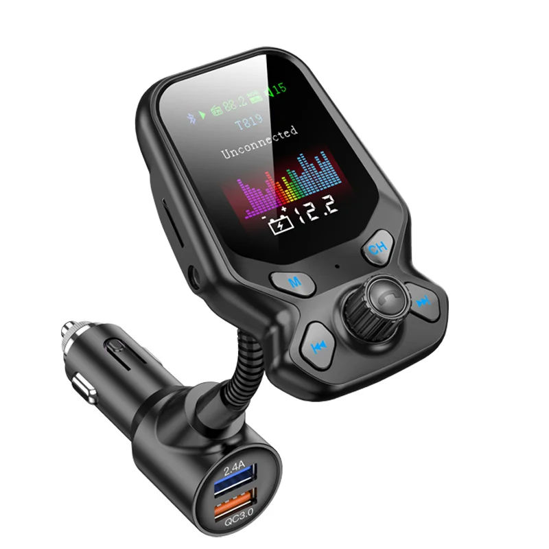 Автомобильный Bluetooth MP3 Gooseneck с линией AUX 3,5, большой цветной экран QC3.0 T819, Поддержка U-диска, воспроизведение расширения
Автомобильный Bluetooth MP3 Gooseneck с линией AUX 3,5, большой цветной экран QC3.0 T819, Поддержка U-диска, воспроизведение расширения