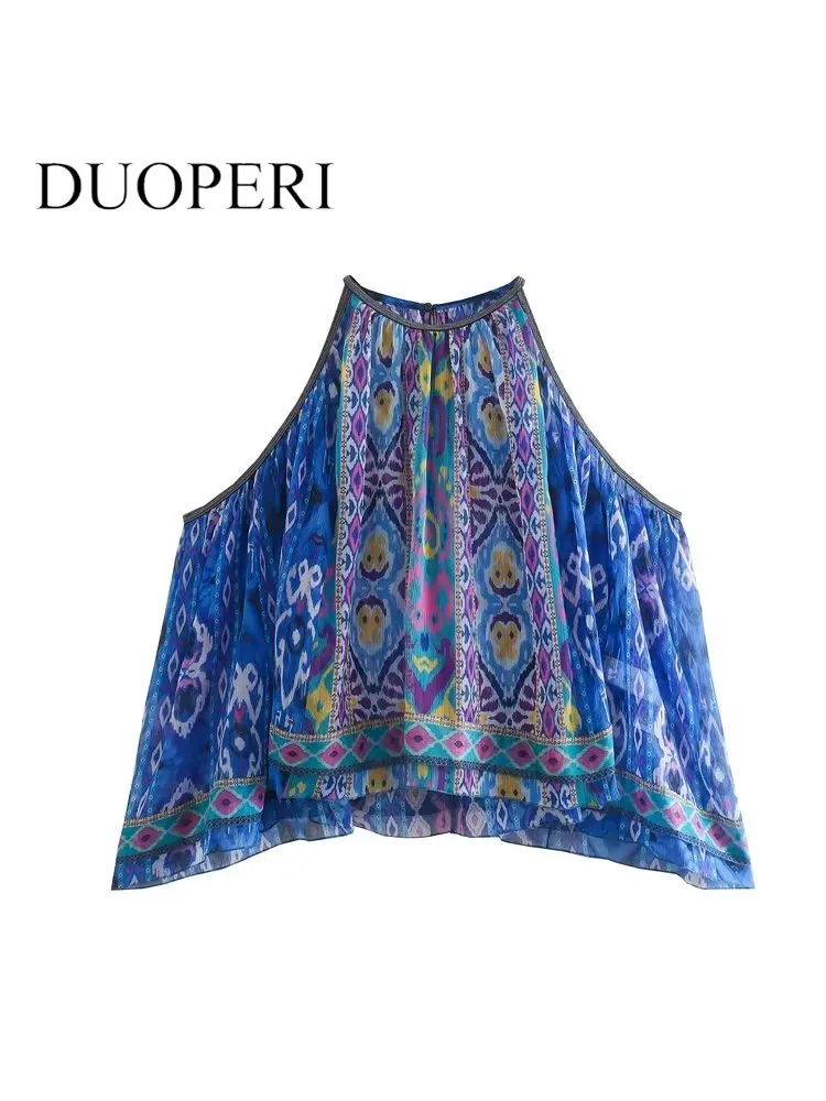 DUOPERI Women Fashion Printed Loose Tank Tops Vintage Halter Neck Sleeveless Female Chic Lady Tops
DUOPERI Women Fashion Printed Loose Tank Tops Vintage Halter Neck Sleeveless Female Chic Lady Tops