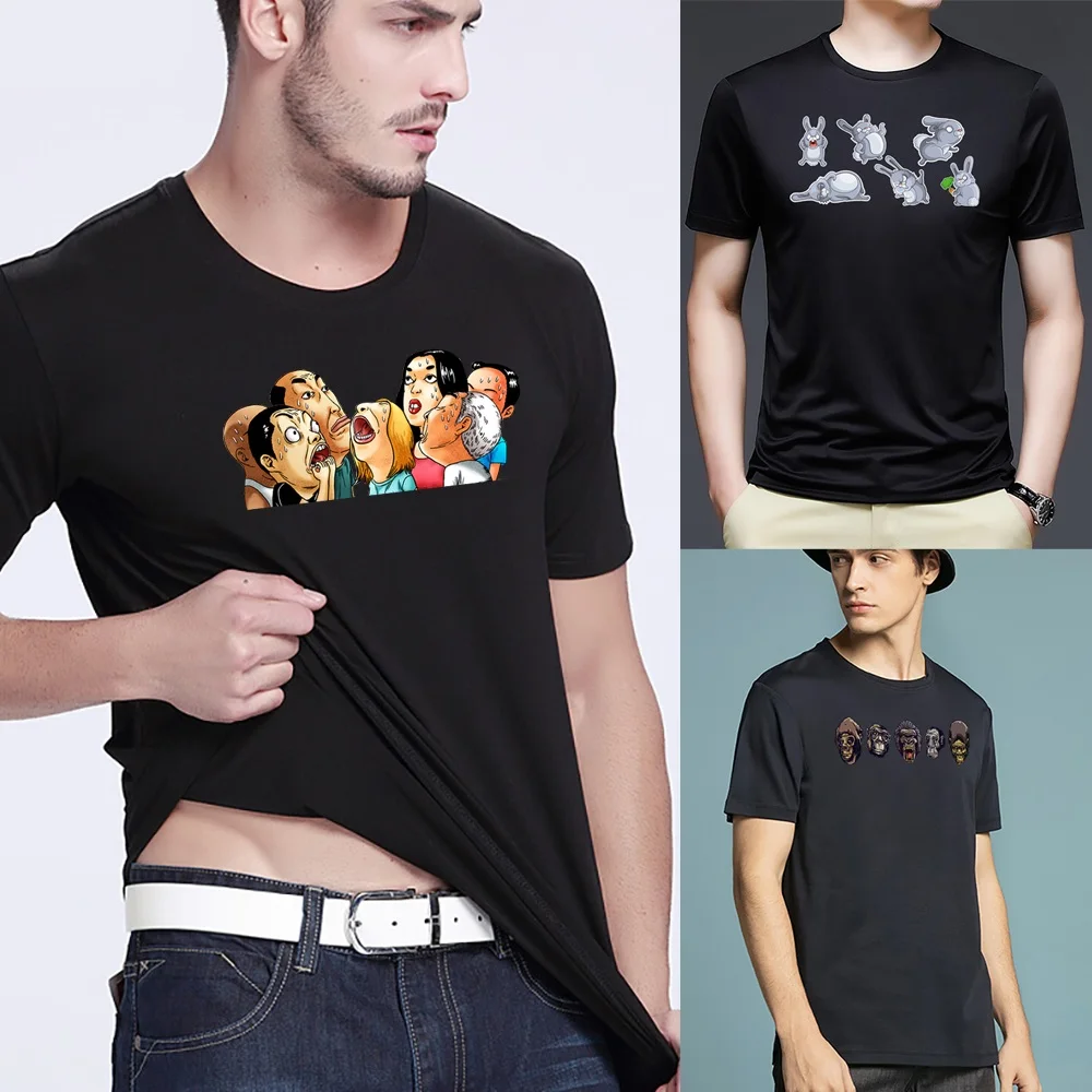 Мужская футболка с коротким рукавом и круглым вырезом, черные повседневные футболки с мультяшным принтом, летние уличные трендовые Топы в с...
Мужская футболка с коротким рукавом и круглым вырезом, черные повседневные футболки с мультяшным принтом, летние уличные трендовые Топы в с...