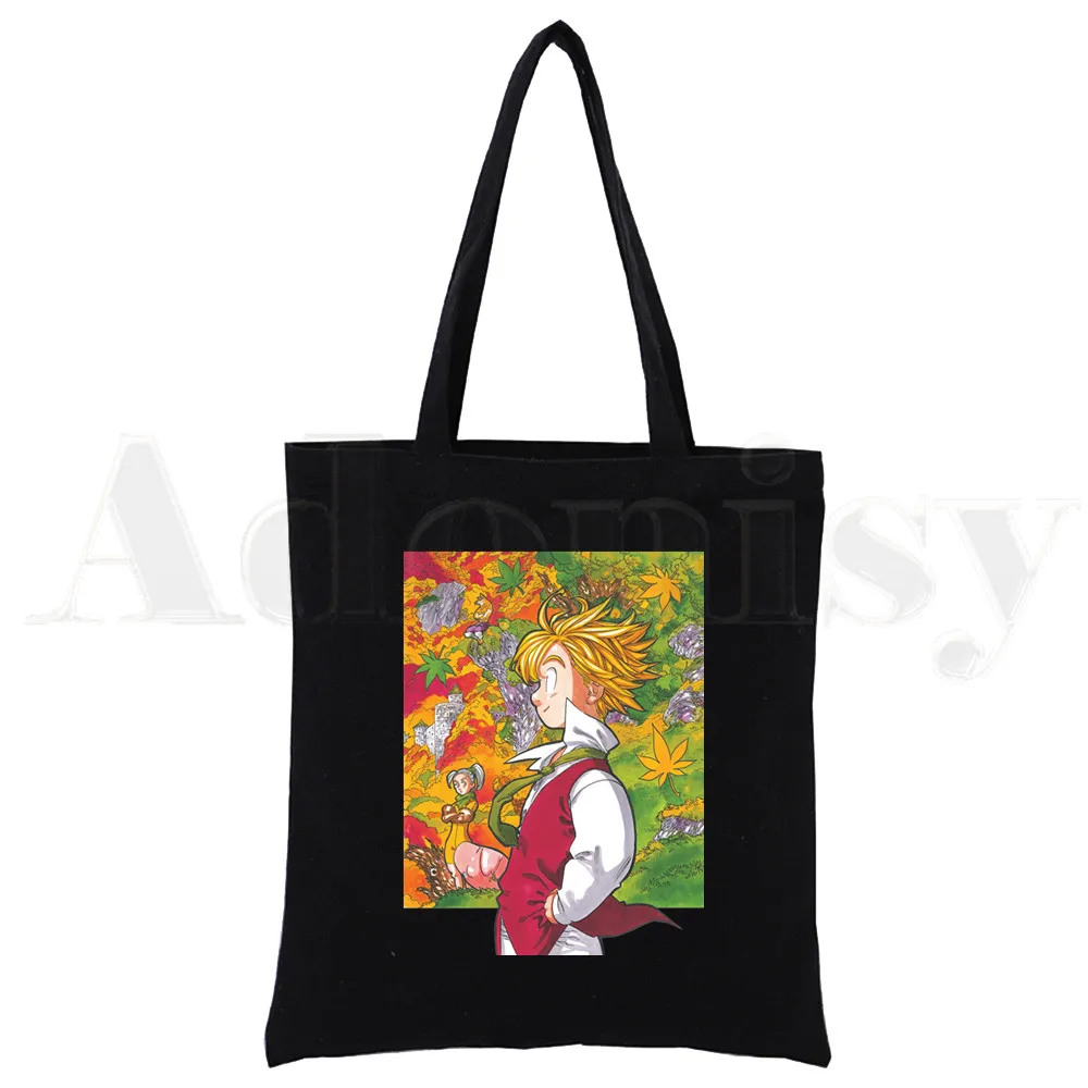 Seven Deadly Sins Black Shopping Bag Print Original Design White Unisex Fashion Nanatsu No Taizai Meliodas Travel Canvas Bags 
Seven Deadly Sins Black Shopping Bag Print Original Design White Unisex Fashion Nanatsu No Taizai Meliodas Travel Canvas Bags