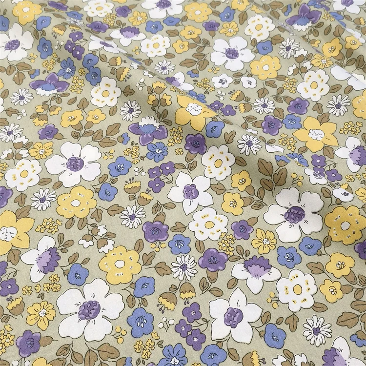 Корейская версия саржевого полотна из чистого хлопка с цветочным принтом, постельное белье из хлопка, сумка, платье, ткань ручной работы