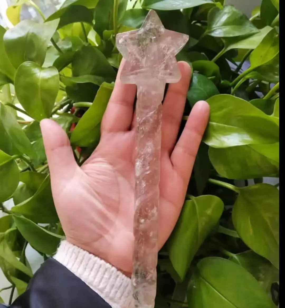 1pcs Natural Hand Carved smoky quartz crystal magic massage 
1pcs Natural Hand Carved smoky quartz crystal magic massage