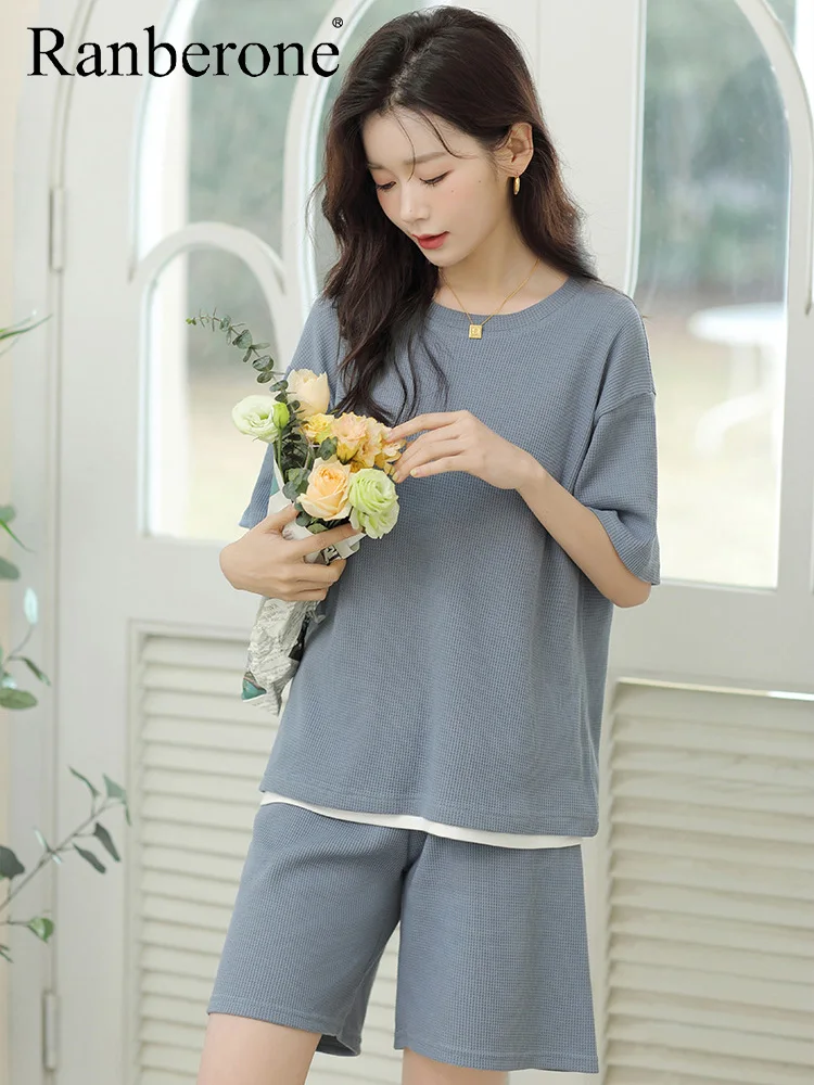 Summer short sleeve fashion sweater women's casual sports loose shorts two-piece suit trend
Summer short sleeve fashion sweater women's casual sports loose shorts two-piece suit trend