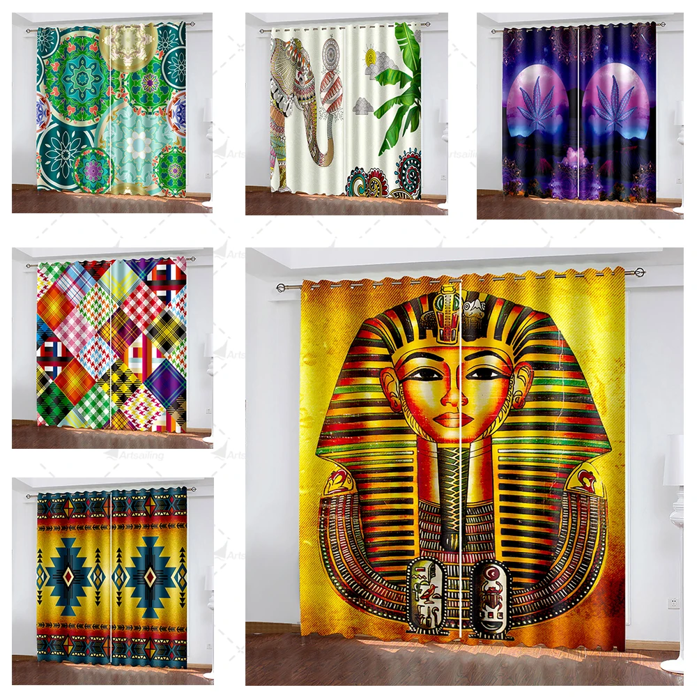 Living Room Bedroom Shading Decorative Perforated Window Curtains Ancient Egypt Elephant Image Pattern Home Textiles Curtains
Living Room Bedroom Shading Decorative Perforated Window Curtains Ancient Egypt Elephant Image Pattern Home Textiles Curtains