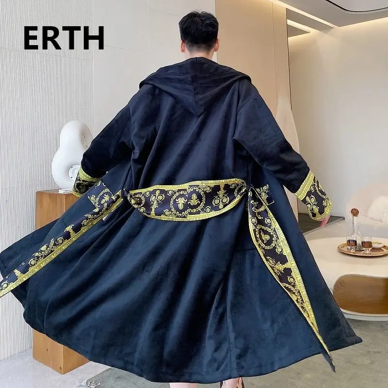 Зимняя утепленная Удобная бархатная длинная Мужская Ночная рубашка ERTH с капюшоном, модная одежда с поясом, теплая одежда 
Зимняя утепленная Удобная бархатная длинная Мужская Ночная рубашка ERTH с капюшоном, модная одежда с поясом, теплая одежда