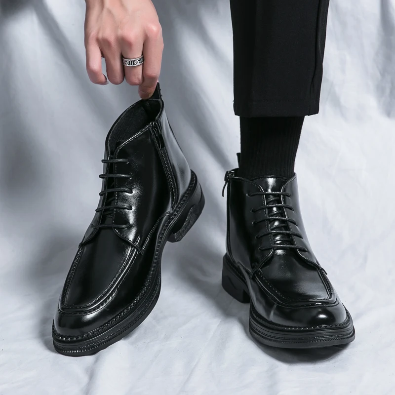 Pointed Ankle Boots Men's Winter Comfortable Moccasins Casual Shoes High-top Leather Shoes Fashion Leahter Boots Man Cowboy Boot
Pointed Ankle Boots Men's Winter Comfortable Moccasins Casual Shoes High-top Leather Shoes Fashion Leahter Boots Man Cowboy Boot