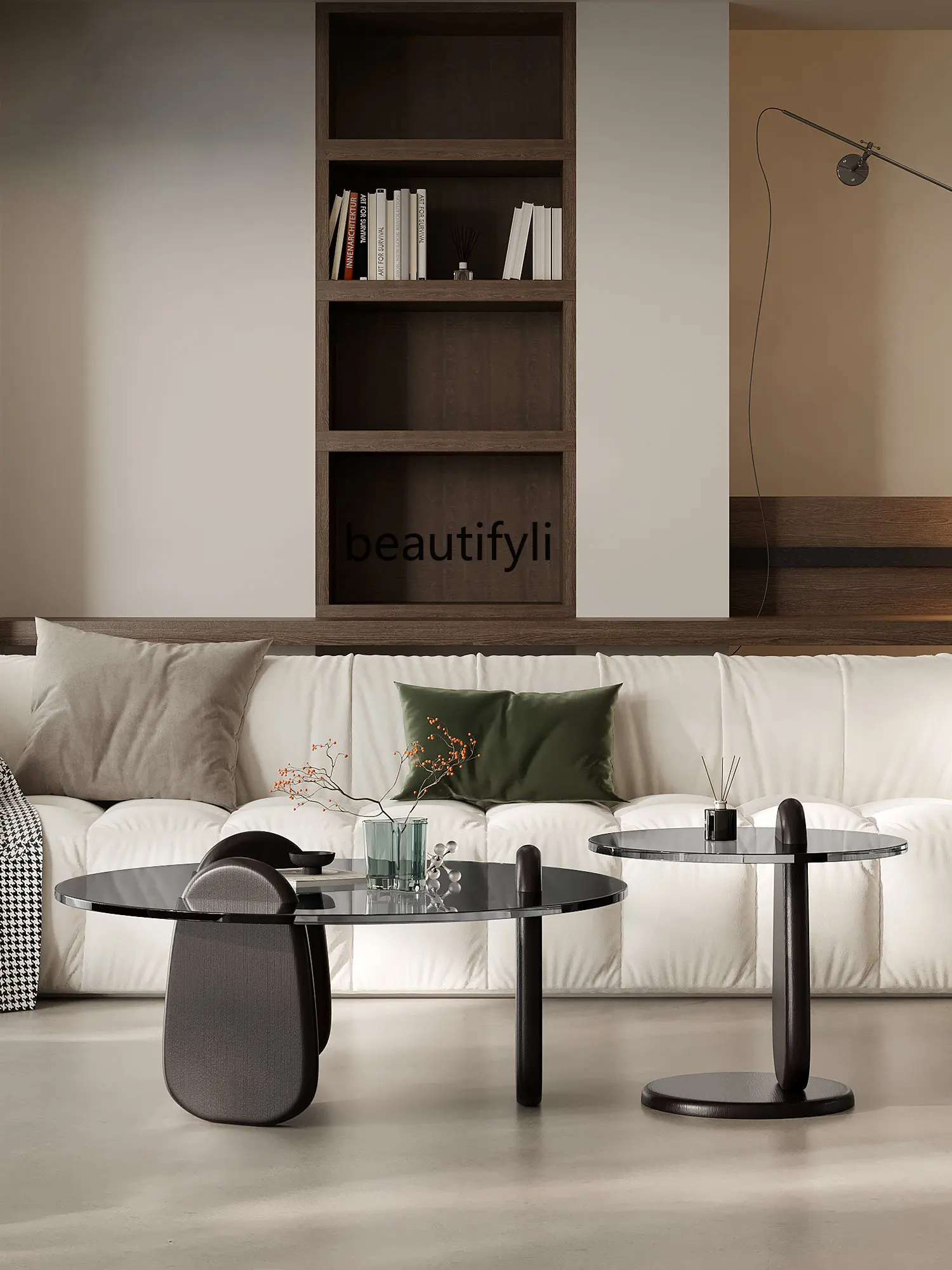 zqTempered Glass Coffee Table Living Room Small Italian Minimalist Solid Wood Simple Small Round Table
zqTempered Glass Coffee Table Living Room Small Italian Minimalist Solid Wood Simple Small Round Table