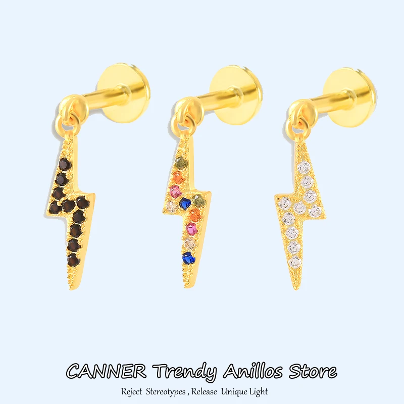 CANNER 1Pc Labret Lip Ring Lightning Zircon Internally Threaded 16G Tragus Helix Ear Piercing 925 Silver Stud Earrings For women
CANNER 1Pc Labret Lip Ring Lightning Zircon Internally Threaded 16G Tragus Helix Ear Piercing 925 Silver Stud Earrings For women