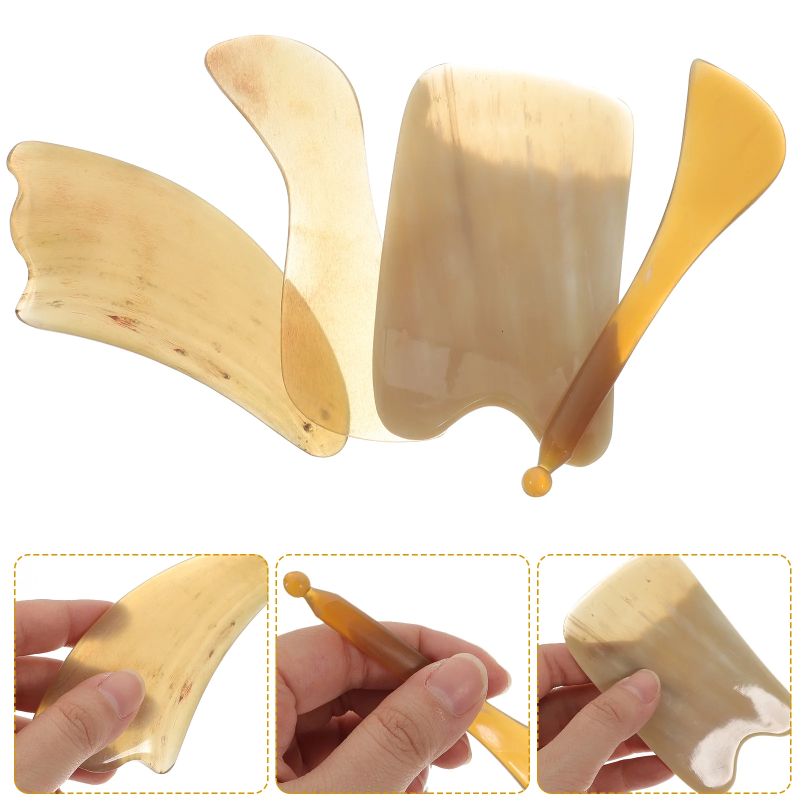 4pcs Scrapping Board Natural Ox Horn Facial Scrapping Device Horn Massaging Board with A Drawstring Bag for SPA Relaxing
4pcs Scrapping Board Natural Ox Horn Facial Scrapping Device Horn Massaging Board with A Drawstring Bag for SPA Relaxing