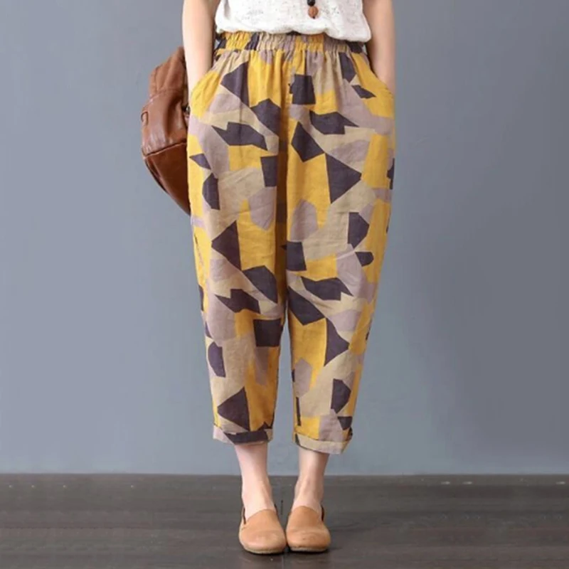 Fashion Pants Women Loose Printing Pockets Pants Cotton Linen Casual Female Sweat Pants Trouser Plus Size Harem Pants
Fashion Pants Women Loose Printing Pockets Pants Cotton Linen Casual Female Sweat Pants Trouser Plus Size Harem Pants