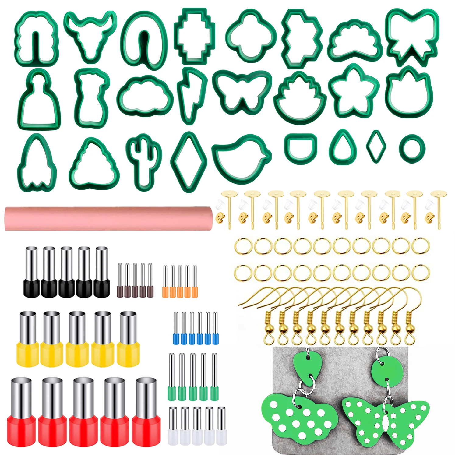 

193/106/25pcs Polymer Clay Earrings Cutters DIY Necklace Molds Set Plastic Cookie Die Clay Cutters for Jewelry Making Tools