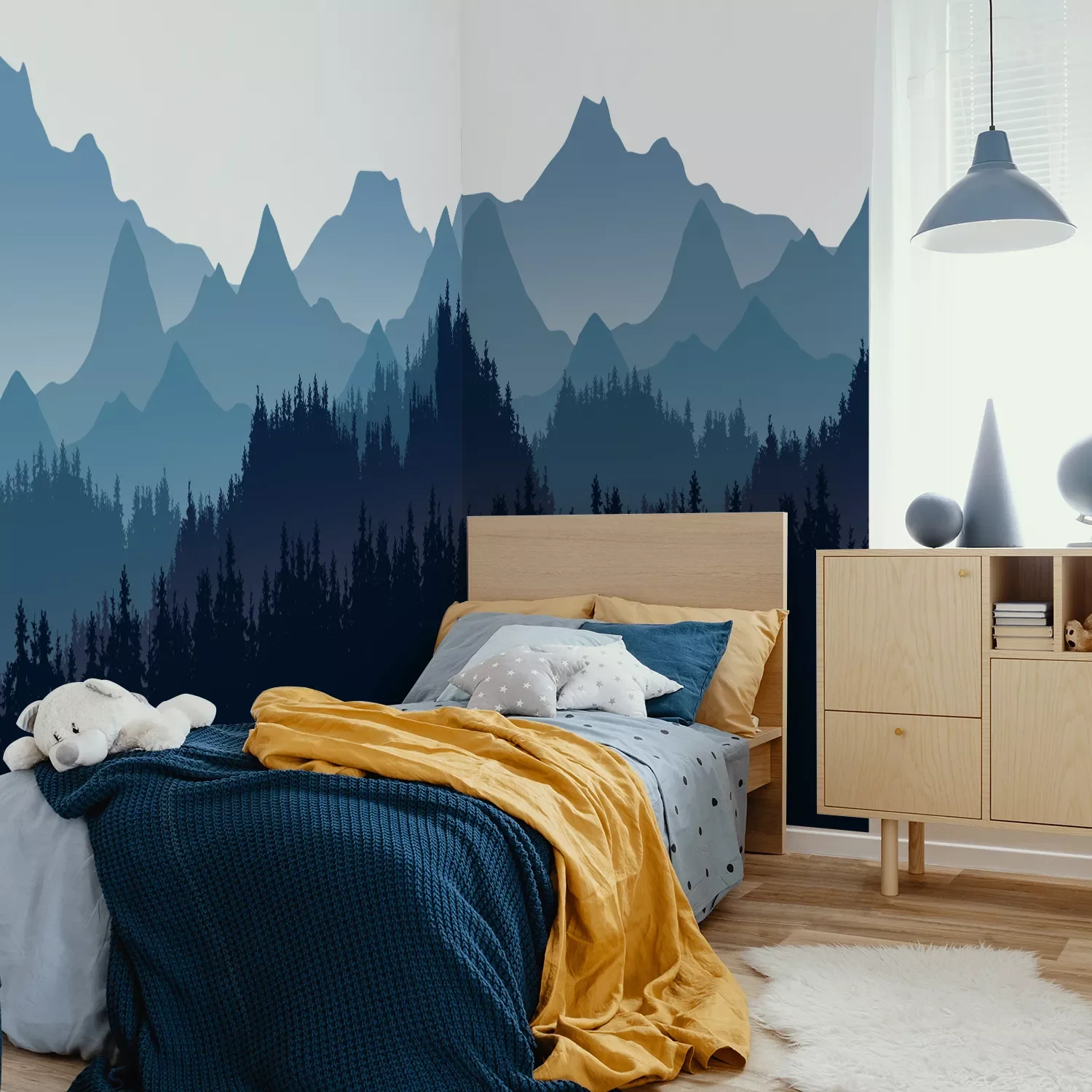 Blue Mountain Wall Mural for Kids Room Living Room Nursery Home Decor Waterproof Self-adhesive Fabric Nordic Scenery Stickers
Blue Mountain Wall Mural for Kids Room Living Room Nursery Home Decor Waterproof Self-adhesive Fabric Nordic Scenery Stickers