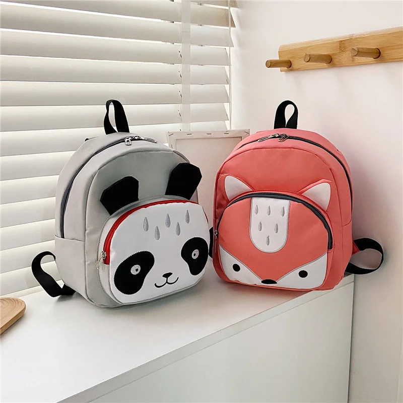 

Children's Bags Boys Girls Kindergarten Nylon panda rabbit Backpack Cartoon Printed Children Backpack Cute Animal Small Bookbag