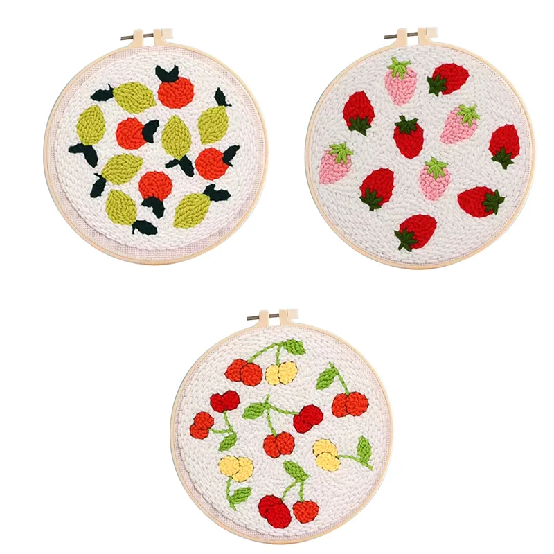 Fruits Punch Needle Embroidery Kit For Starter with Stamped Strawberry Pattern Yarn Picture Craft For Handmade Kits Wholesales
Fruits Punch Needle Embroidery Kit For Starter with Stamped Strawberry Pattern Yarn Picture Craft For Handmade Kits Wholesales