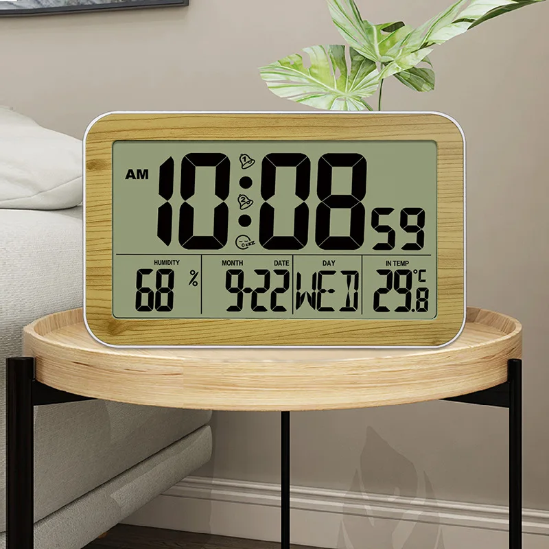 Electronic Alarm Clock Large Screen Display Digital Wall Clock Wood Grain Home Electronic Wall Clock Student Digital Display
Electronic Alarm Clock Large Screen Display Digital Wall Clock Wood Grain Home Electronic Wall Clock Student Digital Display