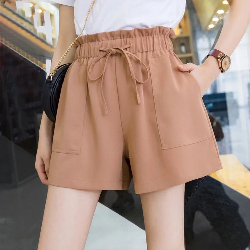 Casual Shorts Women Summer Loose Breathable High Waist Short Pants Sexy Elastic Waist Solid Fashion Women Clothing 2022 New
Casual Shorts Women Summer Loose Breathable High Waist Short Pants Sexy Elastic Waist Solid Fashion Women Clothing 2022 New