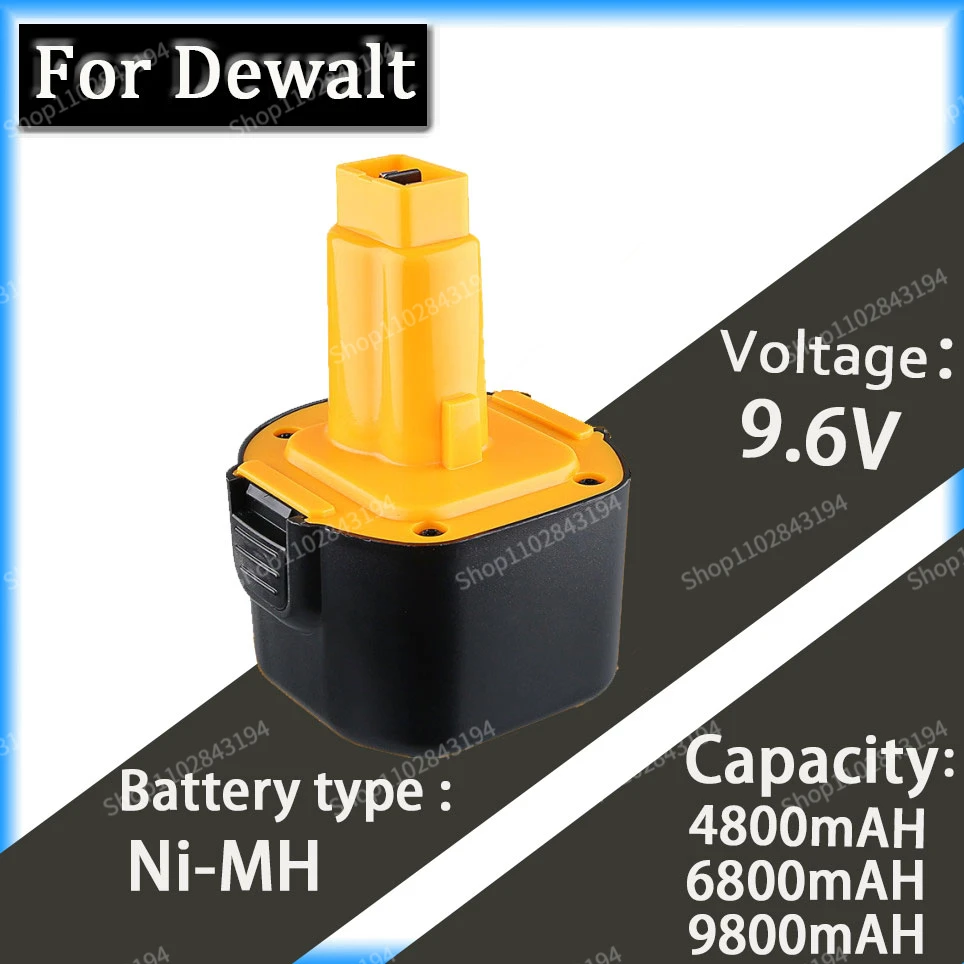 

9.6V4.8AH 6.8AH 9.8AH Ni-MH Battery for Dewalt DE9036 DE9061 DE9062 DW9060 DW9061 DW9062 EZWA 29 DW050 DW909K DW909 DW902, DW913