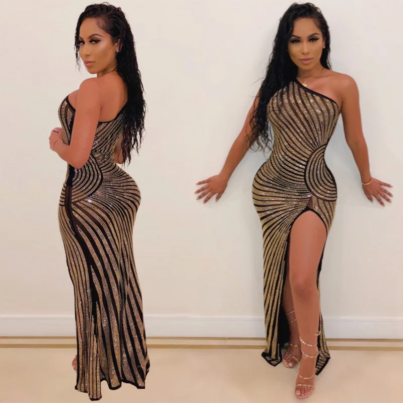 Body Suit Women Sexy Bandage Drill Sexy One-shoulder Slit Long Dress Summer 2022 Elegant Party Sleeveless Club Vestidos
Body Suit Women Sexy Bandage Drill Sexy One-shoulder Slit Long Dress Summer 2022 Elegant Party Sleeveless Club Vestidos