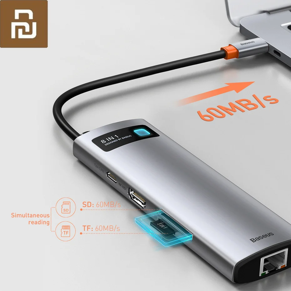 Xiaomi Youpin USB HUB Type C To HDMI-compatible USB 3.0 Adapter 8 In 1 Type C HUB Dock for MacBook Pro Air USB C Splitter
Xiaomi Youpin USB HUB Type C To HDMI-compatible USB 3.0 Adapter 8 In 1 Type C HUB Dock for MacBook Pro Air USB C Splitter