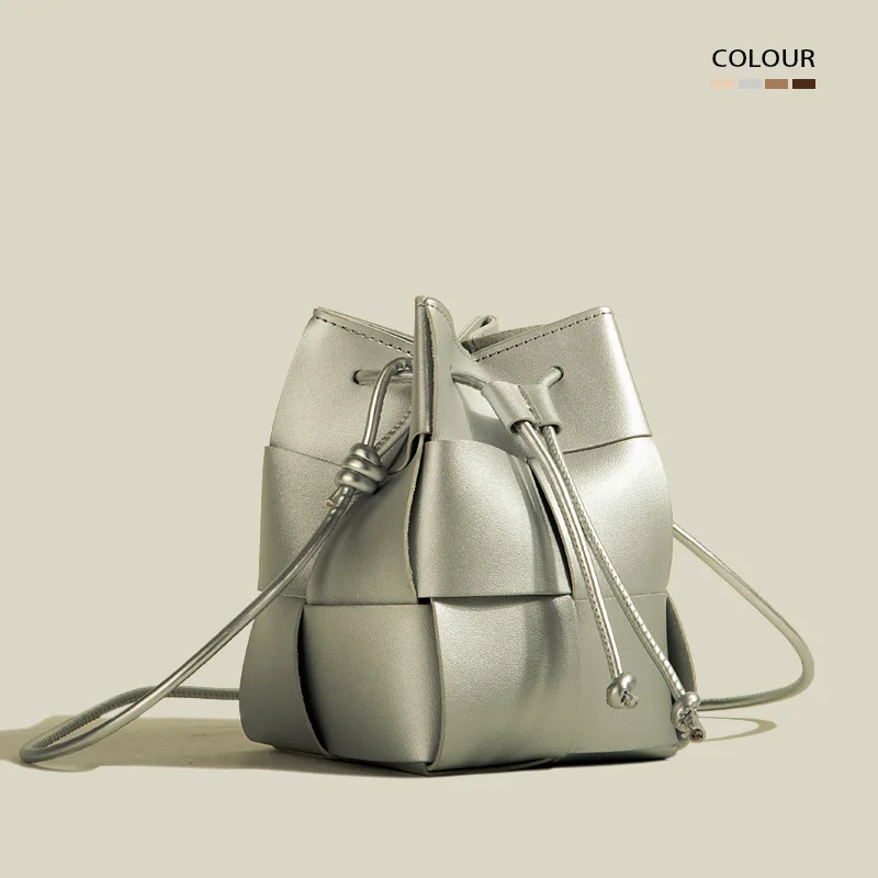 

Luxury Brand Bag Women's Woven Handbag Drawstring Bucket Weave Shoulder Crossbody Bags Famous Designer Purse Female bags Bolsas