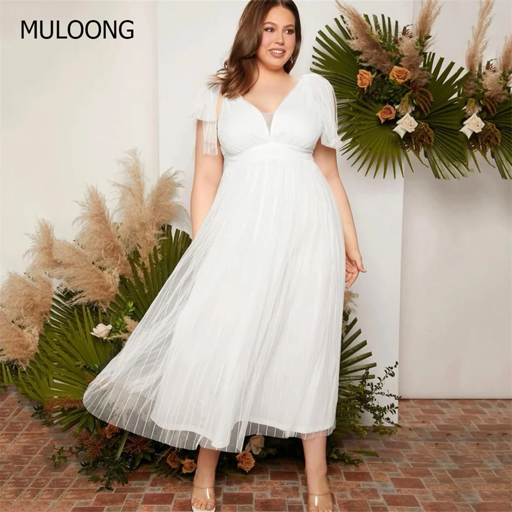 MULOONG White V Neck Short Sleeve pleat A Line Long Wedding Dress Tea Length Backless Elegant Gowns New 2023 Vestidos De Novia
MULOONG White V Neck Short Sleeve pleat A Line Long Wedding Dress Tea Length Backless Elegant Gowns New 2023 Vestidos De Novia
