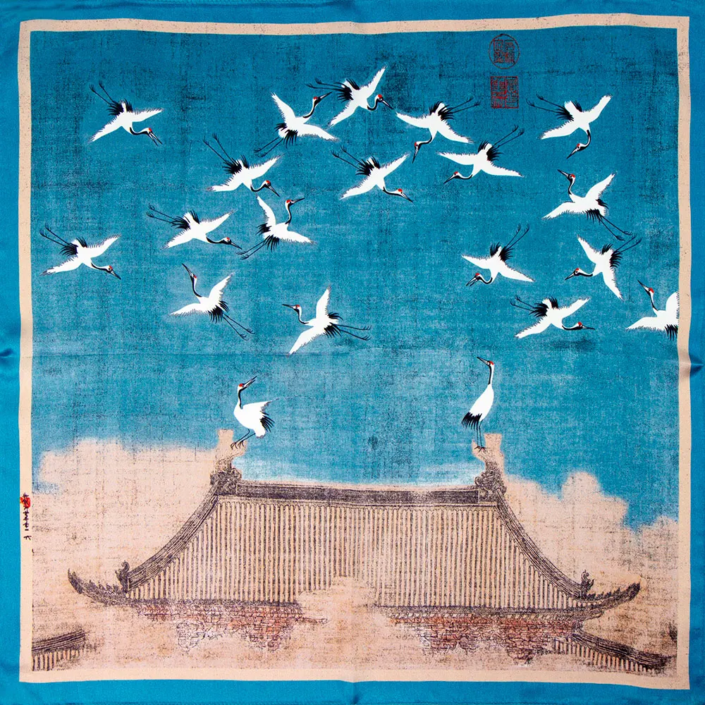 Pure Silk Scarf Women Bandana Female Hair Scarf Auspicious Cranes Handkerchief Wholesale Natural Silk Multisize Neckerchief Gift
Pure Silk Scarf Women Bandana Female Hair Scarf Auspicious Cranes Handkerchief Wholesale Natural Silk Multisize Neckerchief Gift