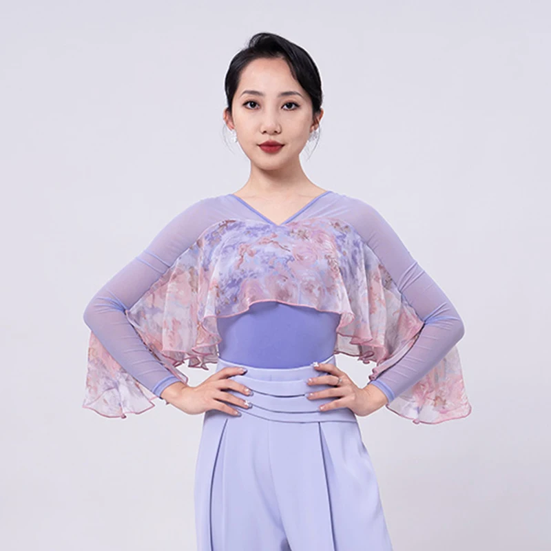 Autumn Ballroom Dance Tops Printing Ruffle Tango Dancing Clothes Adult Women Waltz Standard Dance Performance Bodysuit YS4155
Autumn Ballroom Dance Tops Printing Ruffle Tango Dancing Clothes Adult Women Waltz Standard Dance Performance Bodysuit YS4155