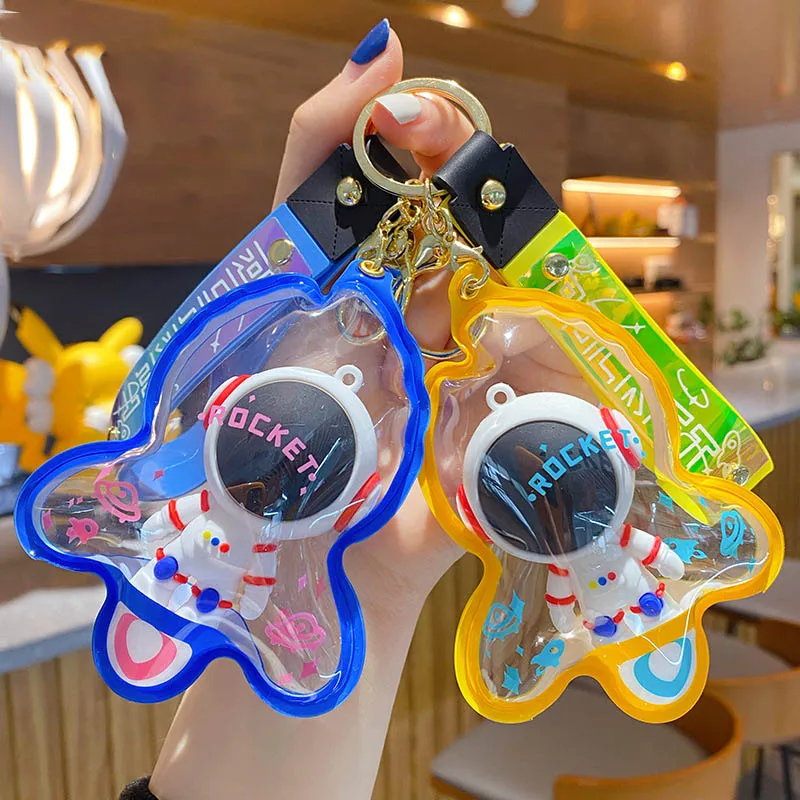 Creative Cute PE Transparent Bag Space Astronaut Keychain Trend Fashion Car Key Chains Women Charm bags Pendant Children Gifts 
Creative Cute PE Transparent Bag Space Astronaut Keychain Trend Fashion Car Key Chains Women Charm bags Pendant Children Gifts