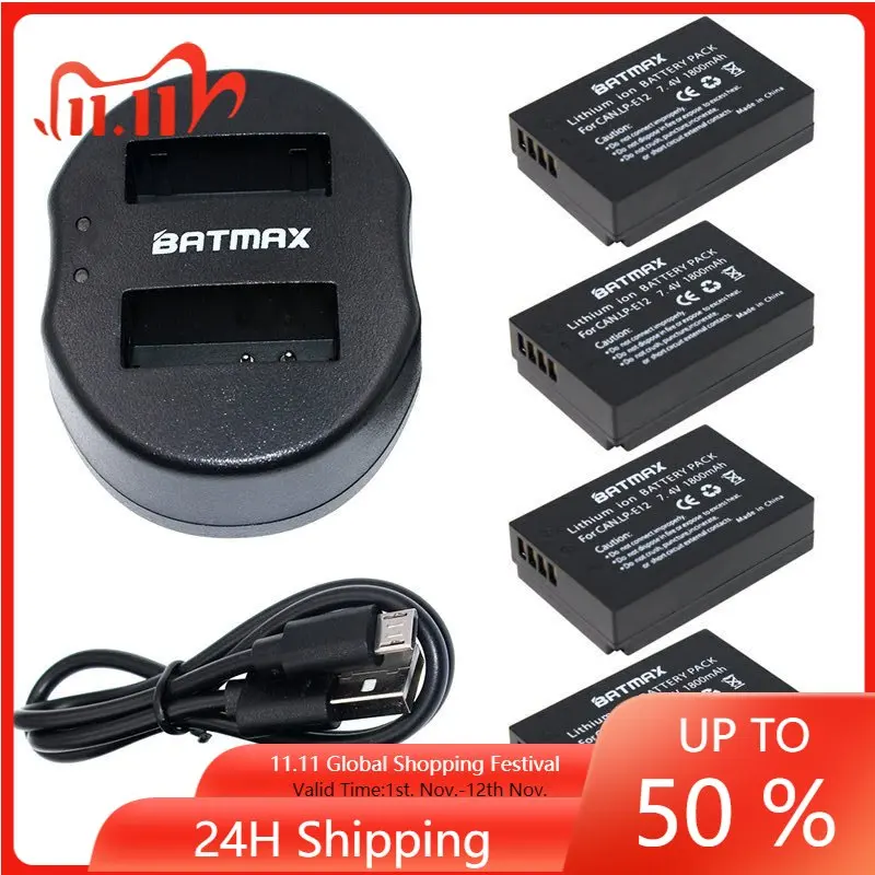 1800 мАч 4 шт. LP-E12 LP E12 LPE12 батарея accu + USB двойное зарядное устройство для камер Canon Rebel SL1, EOS-M, M2 M50, M100, EOS M10 
1800 мАч 4 шт. LP-E12 LP E12 LPE12 батарея accu + USB двойное зарядное устройство для камер Canon Rebel SL1, EOS-M, M2 M50, M100, EOS M10