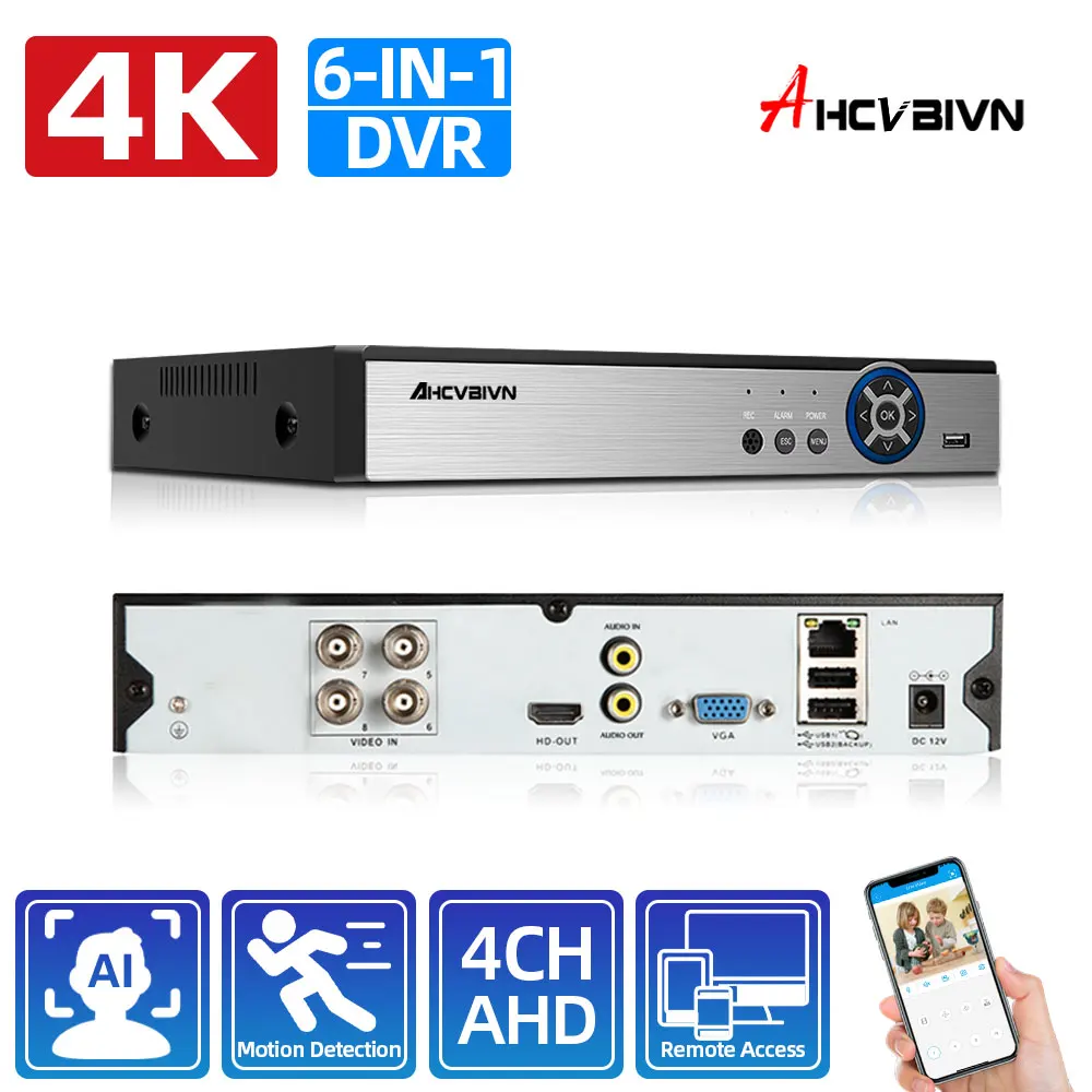 4K AHD CCTV Video Surveillance Recorder DVR 4CH Hybrid Security DVR NVR For Analog AHD IP Camera H.265 XMEYE DVR Face Detection
4K AHD CCTV Video Surveillance Recorder DVR 4CH Hybrid Security DVR NVR For Analog AHD IP Camera H.265 XMEYE DVR Face Detection