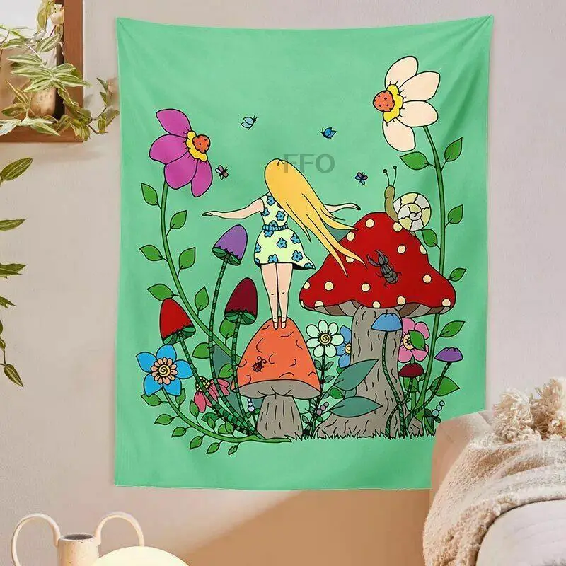 FFO Colorful Hippie Mushroom Girl Tapestry Wall Hanging Floral Background Tapestries Art Tarot Room Decor Bedroom Sofa Blanket
FFO Colorful Hippie Mushroom Girl Tapestry Wall Hanging Floral Background Tapestries Art Tarot Room Decor Bedroom Sofa Blanket