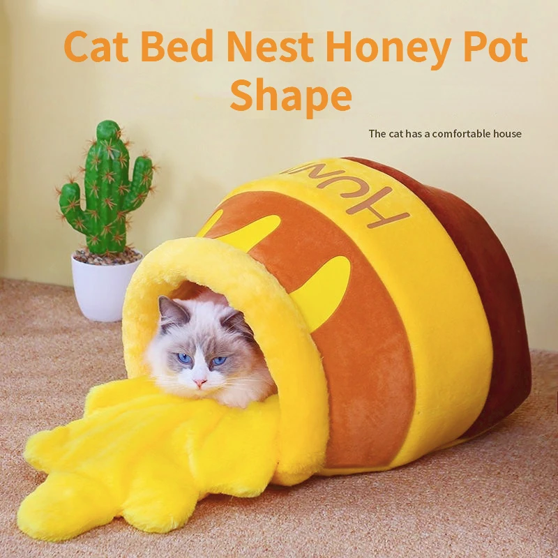 Cat Bed House Pet Accessories Four Seasons Plush Mat Cats Cushion Basket Honey Jar Shape Pets Product for Small Cat
Cat Bed House Pet Accessories Four Seasons Plush Mat Cats Cushion Basket Honey Jar Shape Pets Product for Small Cat