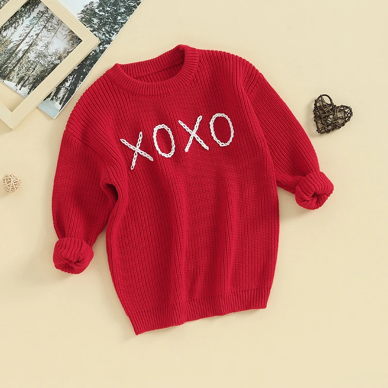 Toddler Baby Girls Sweater Valentines Knit Sweater Long Sleeve Letter Embroidery Pullover Knitwear 2-3Y
Toddler Baby Girls Sweater Valentines Knit Sweater Long Sleeve Letter Embroidery Pullover Knitwear 2-3Y