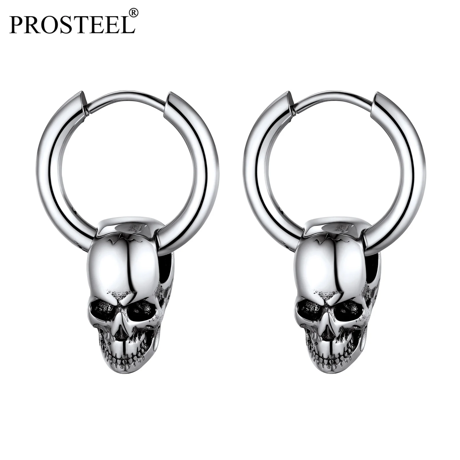 PROSTEEL Skull Small Hoop Earrings Gothic Halloween 18K Gold/Black Stainless Steel Silver Cool Mens Boys Earring PSE40036
PROSTEEL Skull Small Hoop Earrings Gothic Halloween 18K Gold/Black Stainless Steel Silver Cool Mens Boys Earring PSE40036