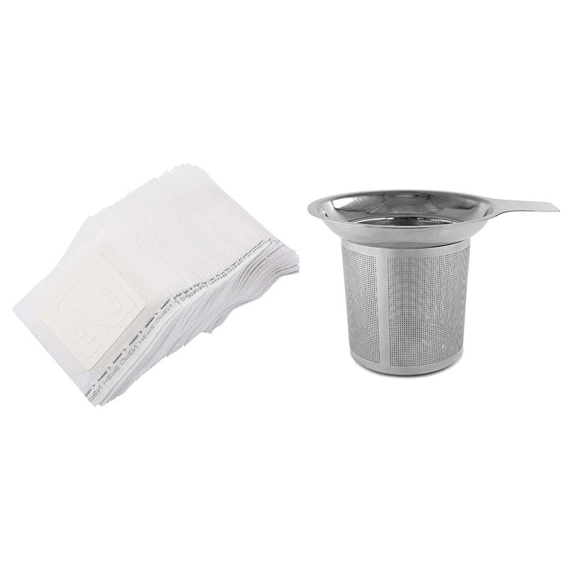 1 Pcs Stainless Steel Tea Strainer, Tea Sieve, High Density Filter With Handle & 30 Pcs Drip Coffee Filters Bag
1 Pcs Stainless Steel Tea Strainer, Tea Sieve, High Density Filter With Handle & 30 Pcs Drip Coffee Filters Bag