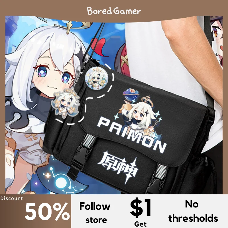 Game Genshin Impact Paimon Klee Venti Cosplay Croosbody Shoulder Bag Unisex Students School Travel Laptop Fashion Gift
Game Genshin Impact Paimon Klee Venti Cosplay Croosbody Shoulder Bag Unisex Students School Travel Laptop Fashion Gift