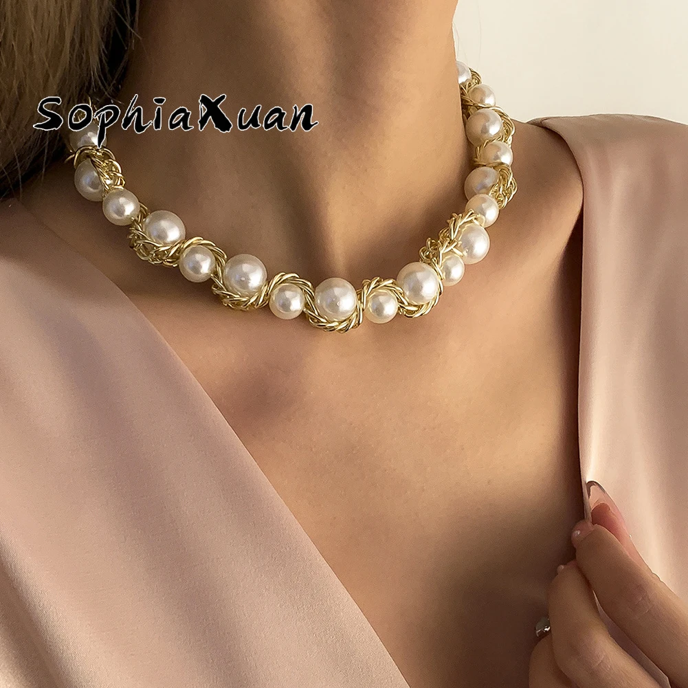 SophiaXuan New Retro Fashion Choker Necklace Cool Retro Beaded Pearl Chokers Design Woman Jewelry Fashion Necklaces Party 2023
SophiaXuan New Retro Fashion Choker Necklace Cool Retro Beaded Pearl Chokers Design Woman Jewelry Fashion Necklaces Party 2023