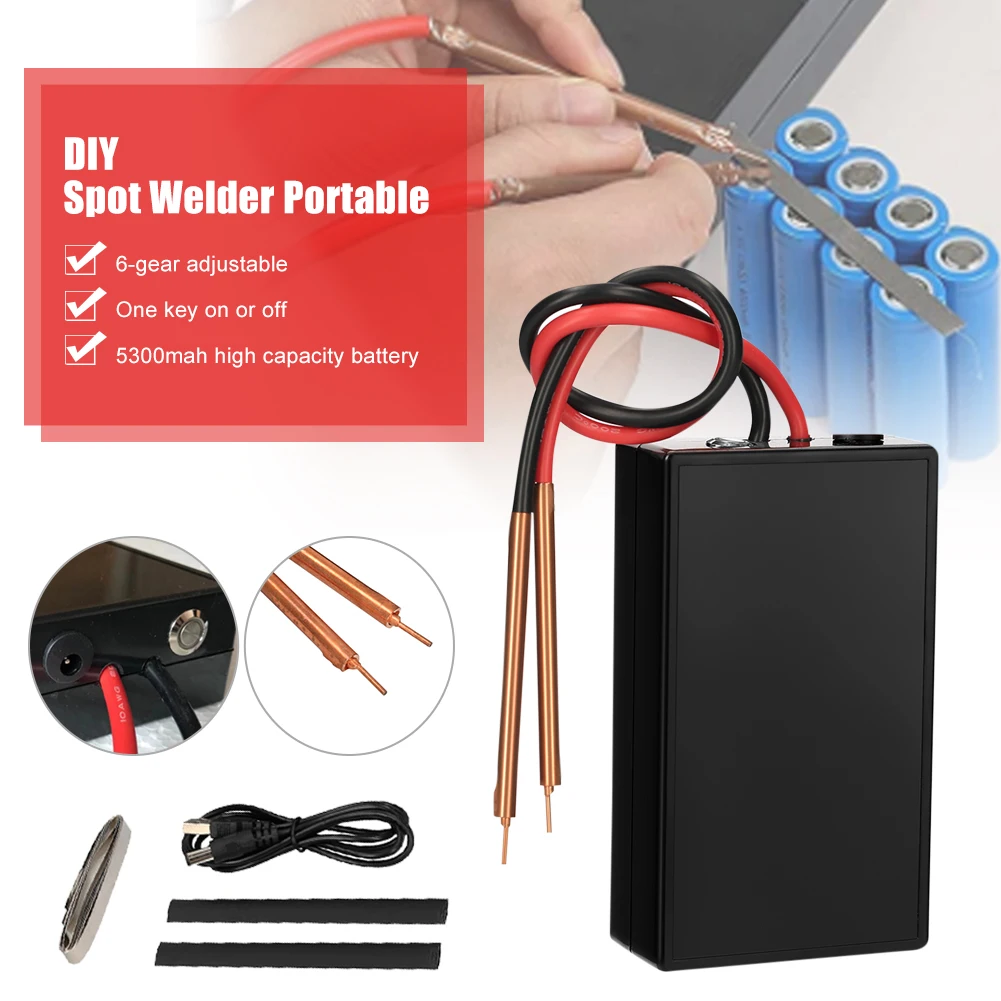 Portable DIY Spot Welder 6 Gears Adjustable Mini Spot Welding Machine With 2 Welding Pens For 18650 Battery Nickel Sheet
Portable DIY Spot Welder 6 Gears Adjustable Mini Spot Welding Machine With 2 Welding Pens For 18650 Battery Nickel Sheet