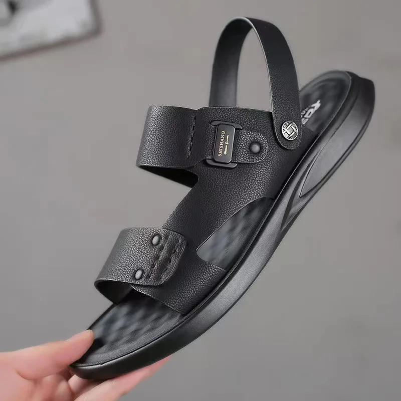 Black Genuine Leather Sandals Summer Men's Casual Outdoor Sports Beach Shoes Trend Soft Sole Two-wear Non-slip Open-toed Sandals
Black Genuine Leather Sandals Summer Men's Casual Outdoor Sports Beach Shoes Trend Soft Sole Two-wear Non-slip Open-toed Sandals