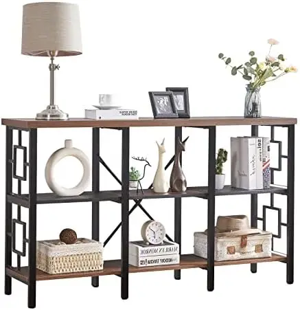 Console Sofa Table, Industrial Vintage 55-inch Long Entryway Table with Open Storage Shelf for Living Room, Hallway, Retro Brown
Console Sofa Table, Industrial Vintage 55-inch Long Entryway Table with Open Storage Shelf for Living Room, Hallway, Retro Brown