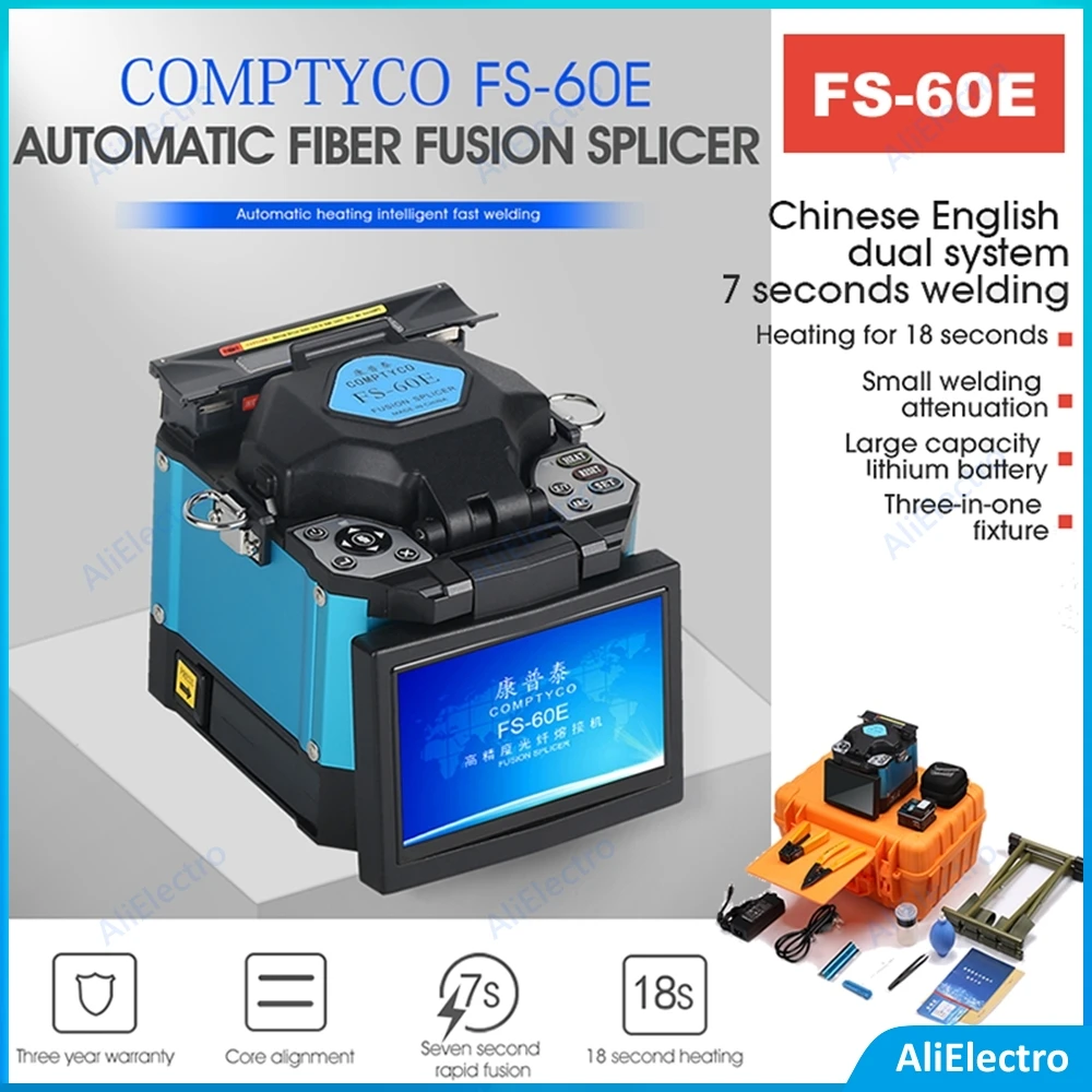 FS-60E Automatic Optical Fiber Fusion Splicer Intelligent Machine English Mode FTTH Optical Fiber Welding Splicing Machine
FS-60E Automatic Optical Fiber Fusion Splicer Intelligent Machine English Mode FTTH Optical Fiber Welding Splicing Machine
