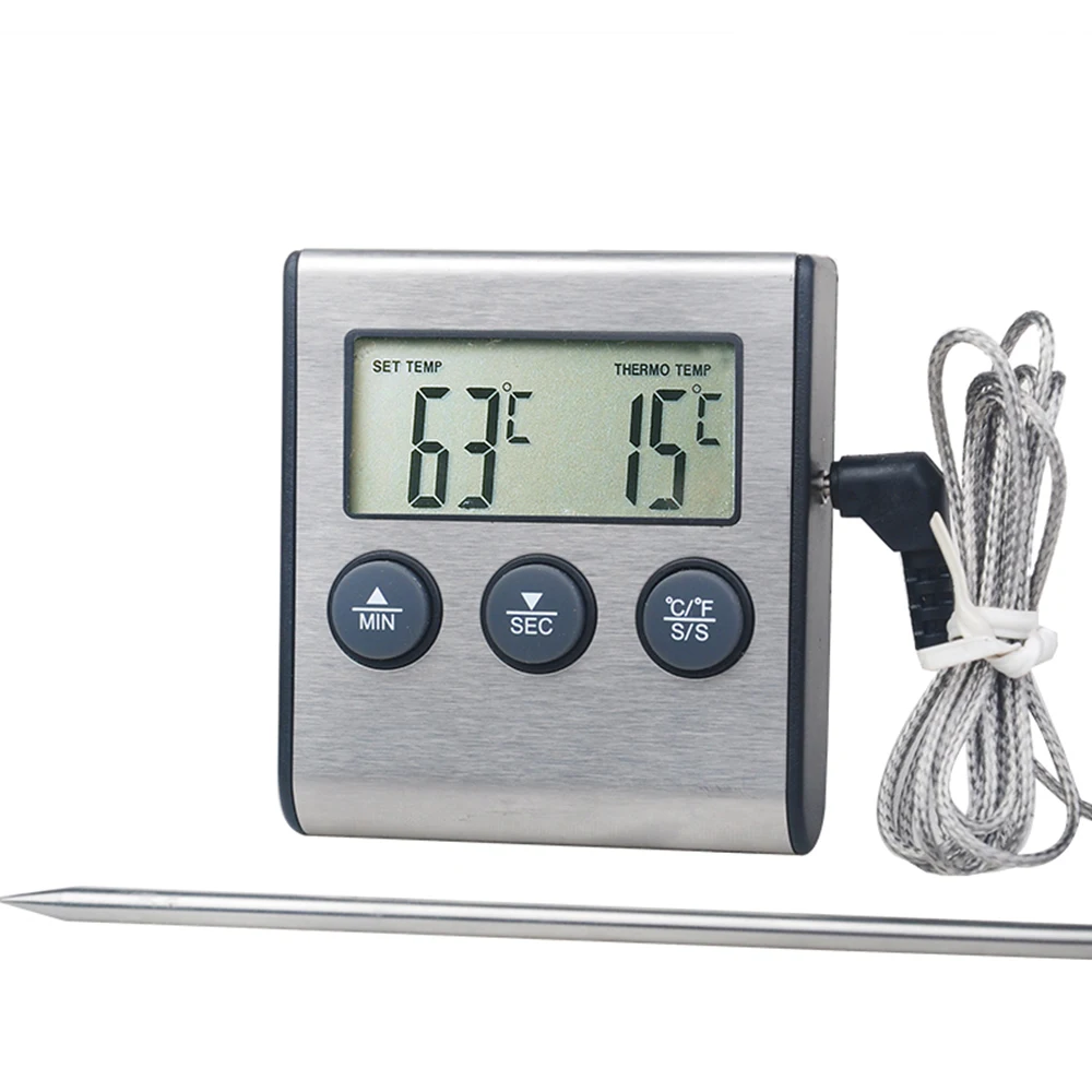 Kitchen Digital Cooking Thermometer Meat Food Temperature For Oven BBQ Grill Timer Function with Probe Heat Meter for Cooking
Kitchen Digital Cooking Thermometer Meat Food Temperature For Oven BBQ Grill Timer Function with Probe Heat Meter for Cooking