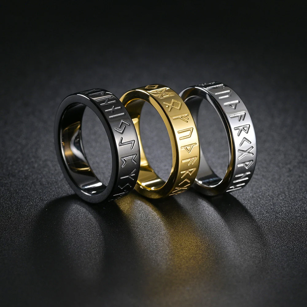 New 8MM Viking Rune Ring Men Women Punk Fashion Silver Color/Gold Norse Viking Ring Stainless Steel Amulet Jewelry Free Shipping
New 8MM Viking Rune Ring Men Women Punk Fashion Silver Color/Gold Norse Viking Ring Stainless Steel Amulet Jewelry Free Shipping