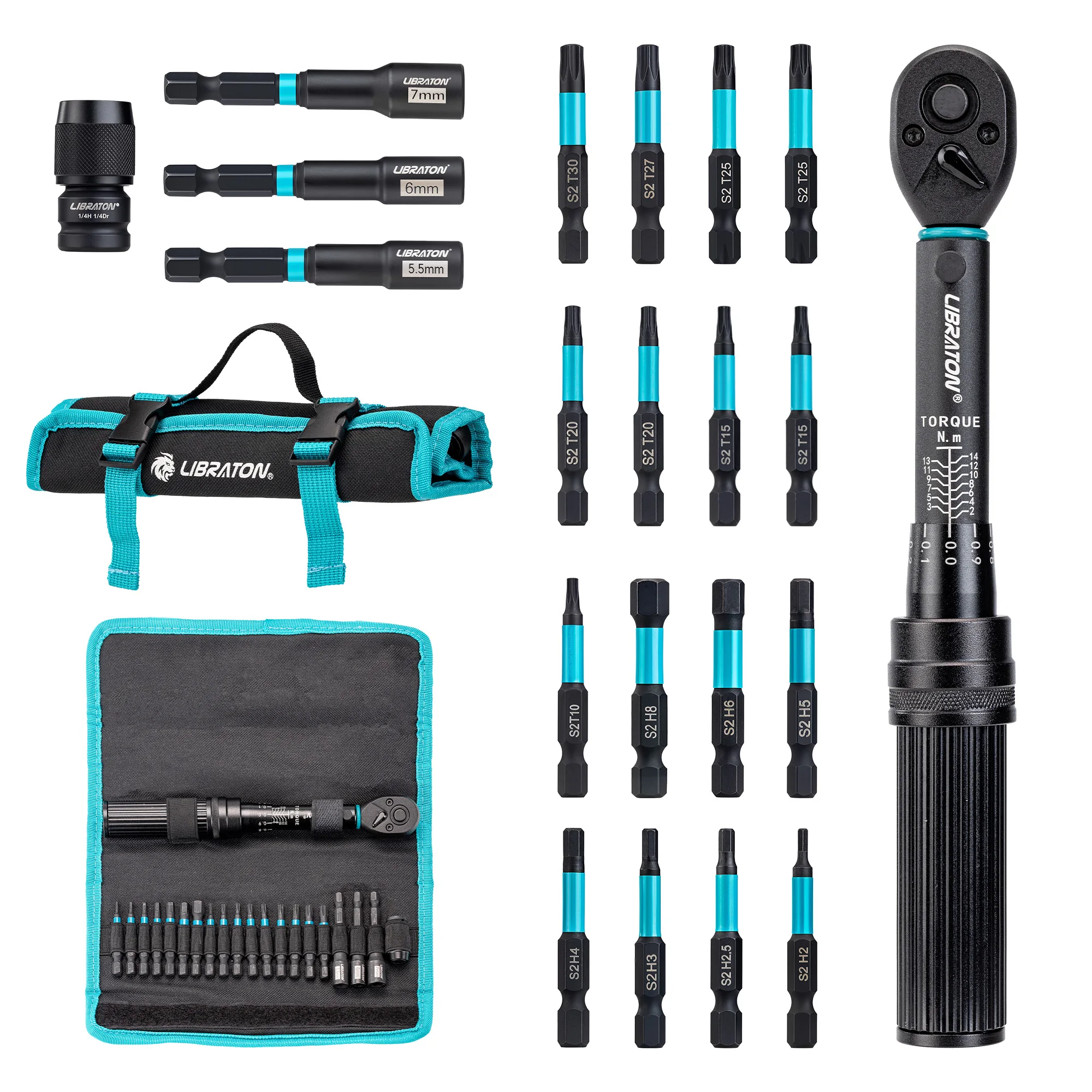 Динамометрические ключи Libraton 1/4", 2-24 Нм, 21 шт.
Динамометрические ключи Libraton 1/4", 2-24 Нм, 21 шт.