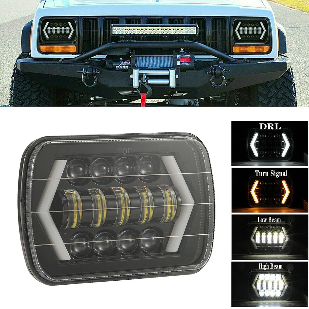 7x6 Inch Halo LED 5X7 Square Headlight with Arrow Angel Eyes DRL Turn Signal Lights for Truck Jeep Wrangler XJ YJ Car GMC W250
7x6 Inch Halo LED 5X7 Square Headlight with Arrow Angel Eyes DRL Turn Signal Lights for Truck Jeep Wrangler XJ YJ Car GMC W250